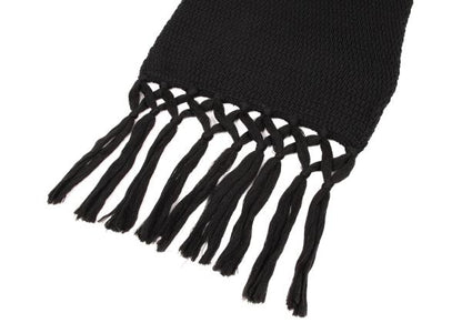 Y's for men Fringe Rib Knit Scarf Black