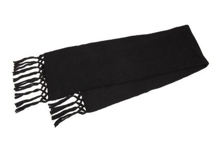 Y's for men Fringe Rib Knit Scarf Black