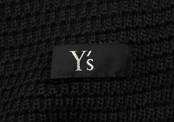 Y's for men Fringe Rib Knit Scarf Black