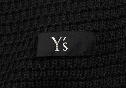 Y's for men Fringe Rib Knit Scarf Black