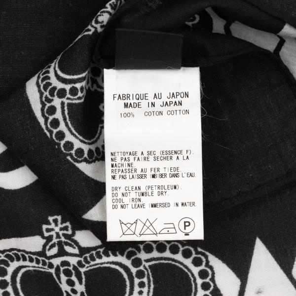 Y's for men Cotton Crown Print Oversized Scarf Black