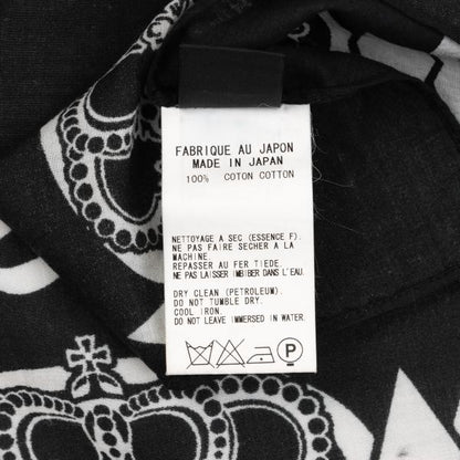 Y's for men Cotton Crown Print Oversized Scarf Black