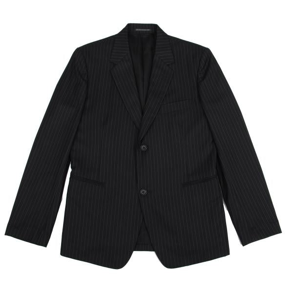 YOHJI YAMAMOTO COSTUME D Wool Chalk Stripe Dark Navy Jacket Size 2