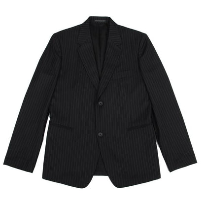 YOHJI YAMAMOTO COSTUME D Wool Chalk Stripe Dark Navy Jacket Size 2
