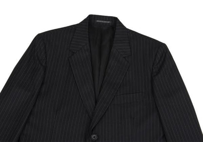 YOHJI YAMAMOTO COSTUME D Wool Chalk Stripe Dark Navy Jacket Size 2