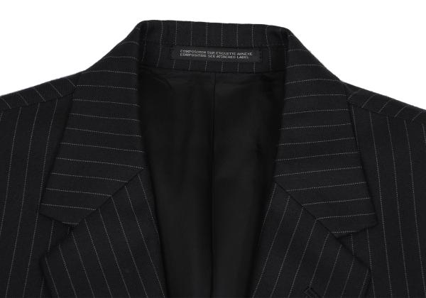 YOHJI YAMAMOTO COSTUME D Wool Chalk Stripe Dark Navy Jacket Size 2