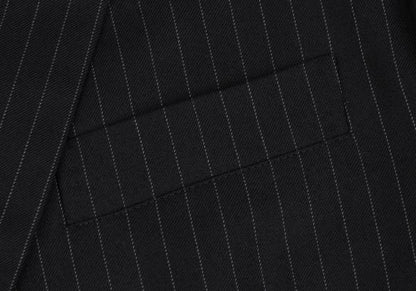 YOHJI YAMAMOTO COSTUME D Wool Chalk Stripe Dark Navy Jacket Size 2