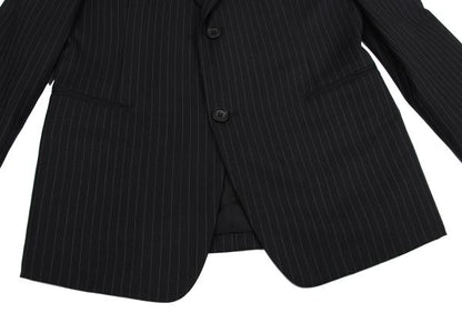 YOHJI YAMAMOTO COSTUME D Wool Chalk Stripe Dark Navy Jacket Size 2