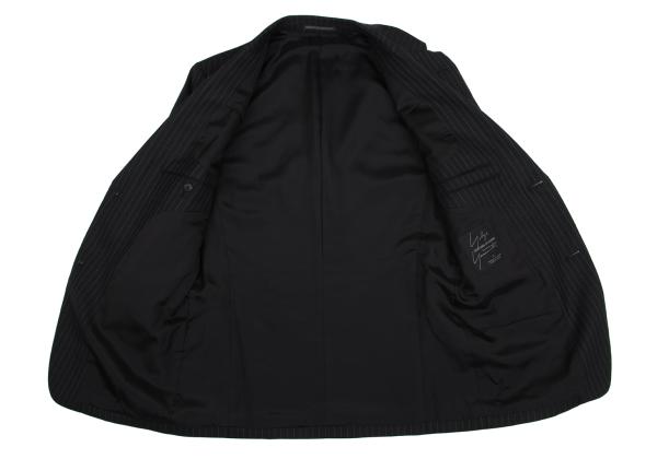YOHJI YAMAMOTO COSTUME D Wool Chalk Stripe Dark Navy Jacket Size 2