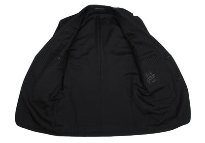 YOHJI YAMAMOTO COSTUME D Wool Chalk Stripe Dark Navy Jacket Size 2