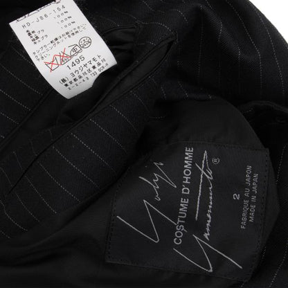 YOHJI YAMAMOTO COSTUME D Wool Chalk Stripe Dark Navy Jacket Size 2