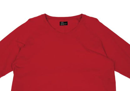 S'YTE Cotton Raw Hem Round Long Sleeve Shirt Red Size M