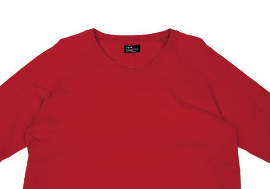 S'YTE Cotton Raw Hem Round Long Sleeve Shirt Red Size M