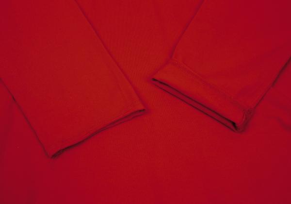 S'YTE Cotton Raw Hem Round Long Sleeve Shirt Red Size M
