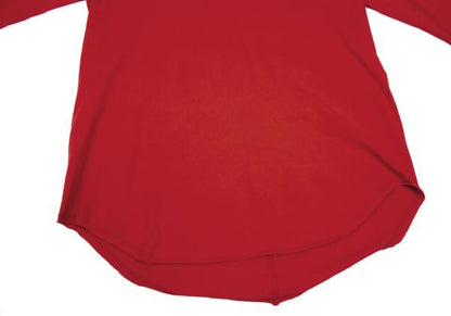 S'YTE Cotton Raw Hem Round Long Sleeve Shirt Red Size M