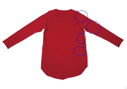 S'YTE Cotton Raw Hem Round Long Sleeve Shirt Red Size M