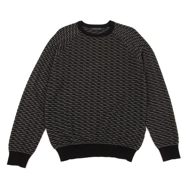 EMPORIO ARMANI Cotton Design Weave Rib Knit Gray Size L
