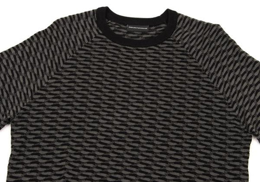 EMPORIO ARMANI Cotton Design Weave Rib Knit Gray Size L