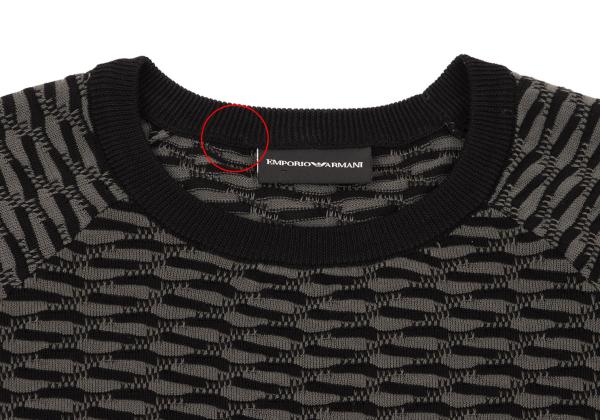 EMPORIO ARMANI Cotton Design Weave Rib Knit Gray Size L