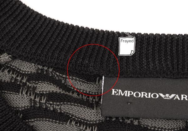 EMPORIO ARMANI Cotton Design Weave Rib Knit Gray Size L