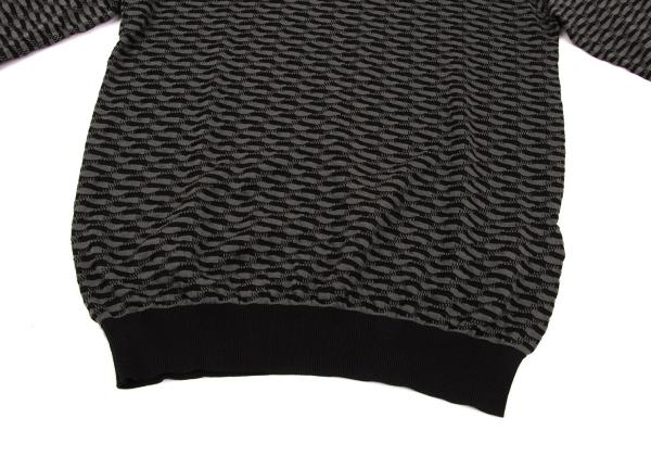 EMPORIO ARMANI Cotton Design Weave Rib Knit Gray Size L