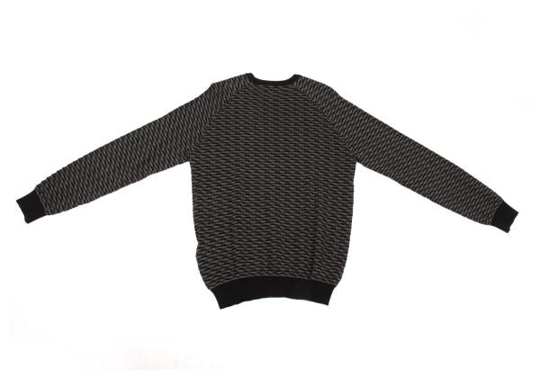 EMPORIO ARMANI Cotton Design Weave Rib Knit Gray Size L