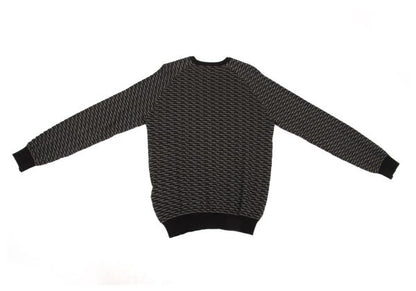 EMPORIO ARMANI Cotton Design Weave Rib Knit Gray Size L