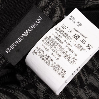 EMPORIO ARMANI Cotton Design Weave Rib Knit Gray Size L