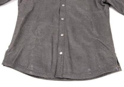 EPOCA Sheepskin Cracked Leather Snap Jacket Gray Size 48