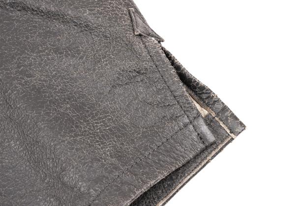EPOCA Sheepskin Cracked Leather Snap Jacket Gray Size 48