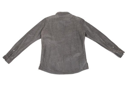 EPOCA Sheepskin Cracked Leather Snap Jacket Gray Size 48