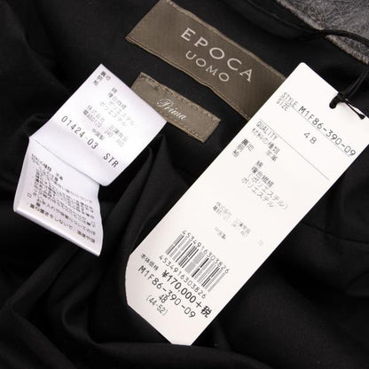 EPOCA Sheepskin Cracked Leather Snap Jacket Gray Size 48