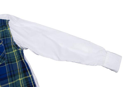 GANRYU Garment Washed Cotton Check Panel Shirt Size M