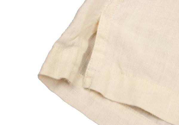 Papas Linen Bear Fishing Print Aloha Shirt Cream Size 48M