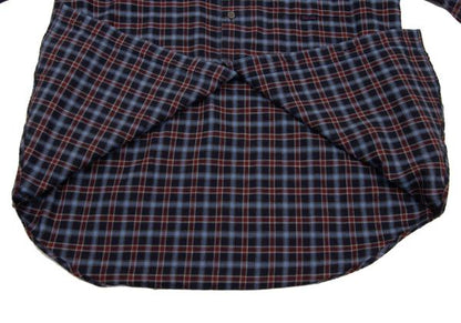 Papas Cotton Check Flannel Shirt Navy Wine Size 48M