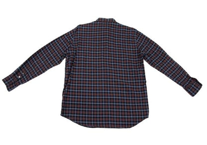 Papas Cotton Check Flannel Shirt Navy Wine Size 48M