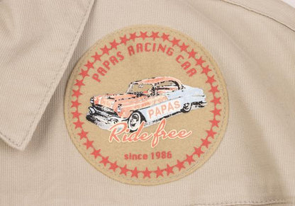 Papas VEGAS JEANS Cotton Stretch Car Jacket Beige Size 48M