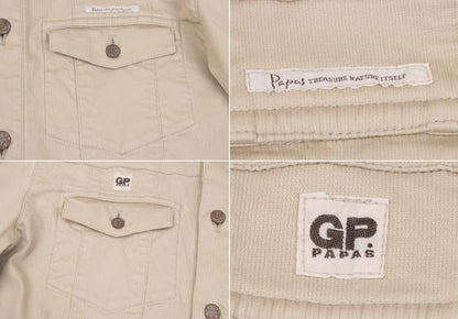 Papas VEGAS JEANS Cotton Stretch Car Jacket Beige Size 48M