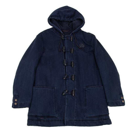 Papas Indigo Dyed Boa Lined Padded Duffle Coat Blue Size 46S