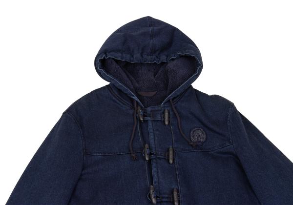 Papas Indigo Dyed Boa Lined Padded Duffle Coat Blue Size 46S