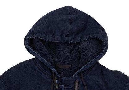 Papas Indigo Dyed Boa Lined Padded Duffle Coat Blue Size 46S
