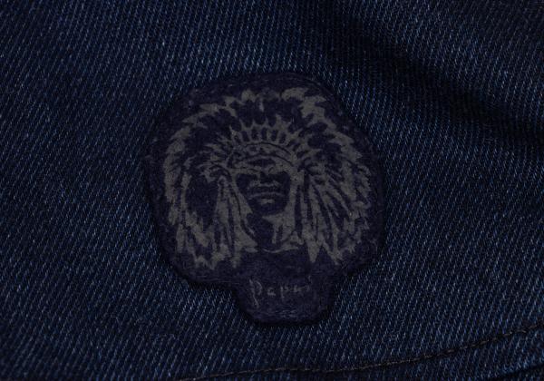 Papas Indigo Dyed Boa Lined Padded Duffle Coat Blue Size 46S