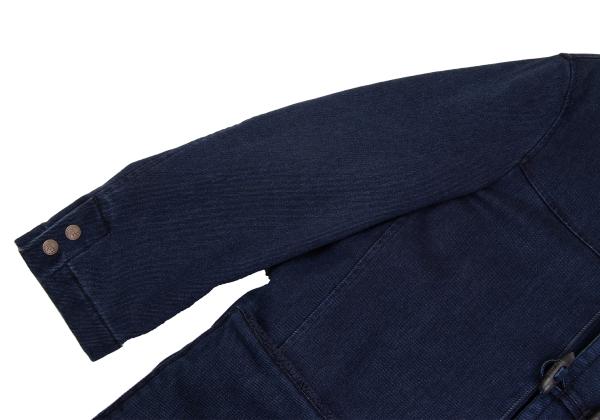 Papas Indigo Dyed Boa Lined Padded Duffle Coat Blue Size 46S