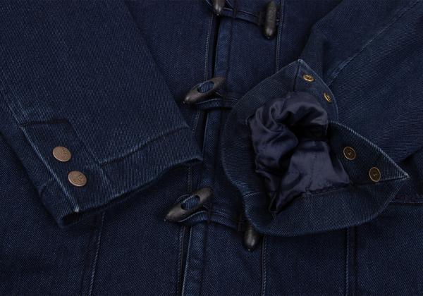 Papas Indigo Dyed Boa Lined Padded Duffle Coat Blue Size 46S
