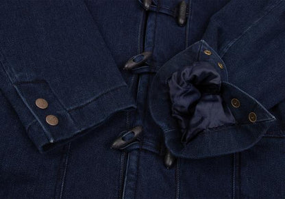 Papas Indigo Dyed Boa Lined Padded Duffle Coat Blue Size 46S