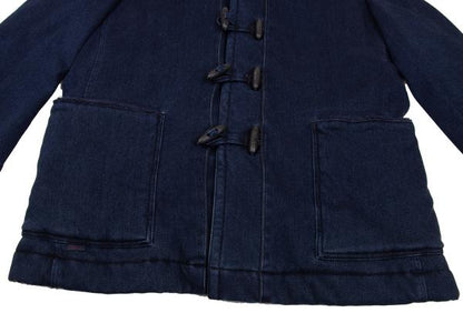 Papas Indigo Dyed Boa Lined Padded Duffle Coat Blue Size 46S