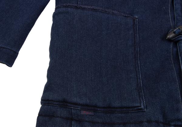 Papas Indigo Dyed Boa Lined Padded Duffle Coat Blue Size 46S