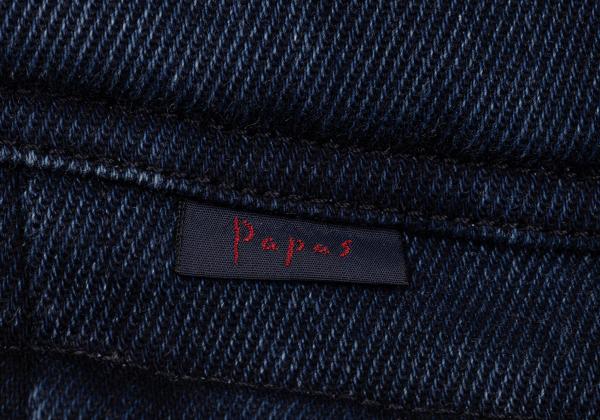 Papas Indigo Dyed Boa Lined Padded Duffle Coat Blue Size 46S