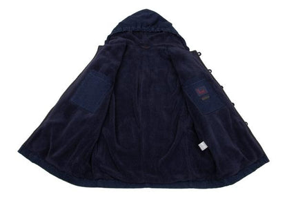 Papas Indigo Dyed Boa Lined Padded Duffle Coat Blue Size 46S