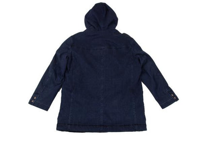 Papas Indigo Dyed Boa Lined Padded Duffle Coat Blue Size 46S